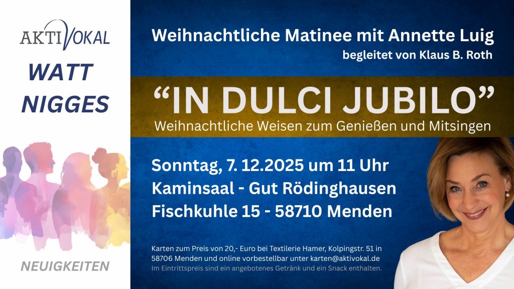 Bild zu WATT NIGGES (News): Programmankündigung "Weihnachtliche Matinee mit Annette Luig" (Konzert)