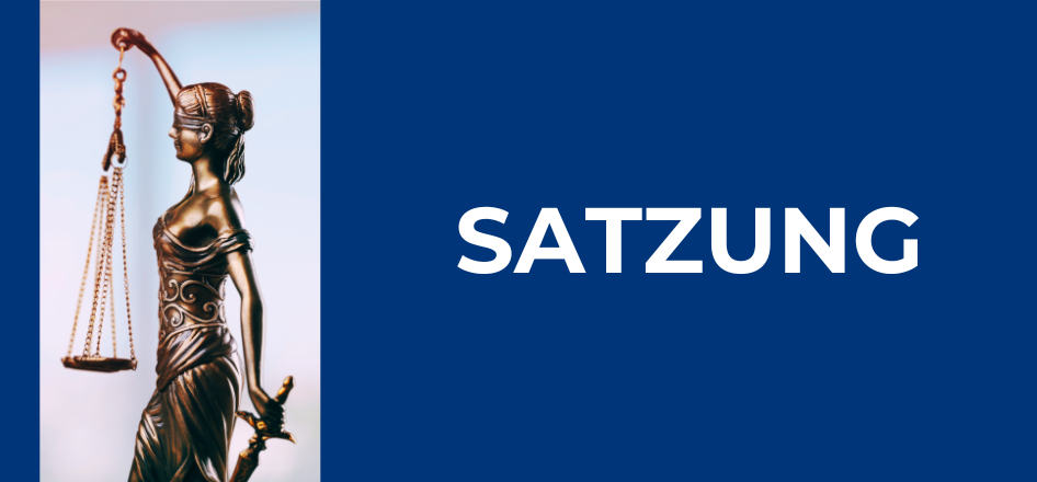 Bild von unserer "Satzung" mit Schriftzug