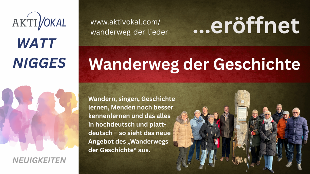 Grafik von AKTIVOKAL, auf der Teilnehmer den "Wanderweg der Geschichte" er&ouml;ffnen.