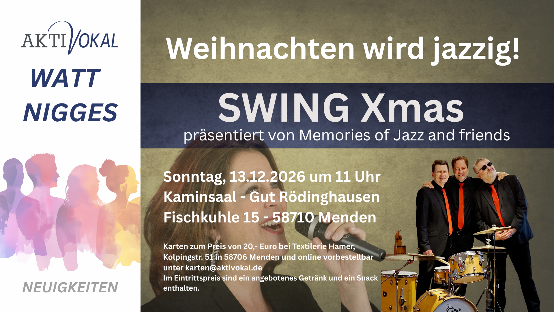 Grafik: AktiVokal Konzert - Weihnachten wird jazzig!