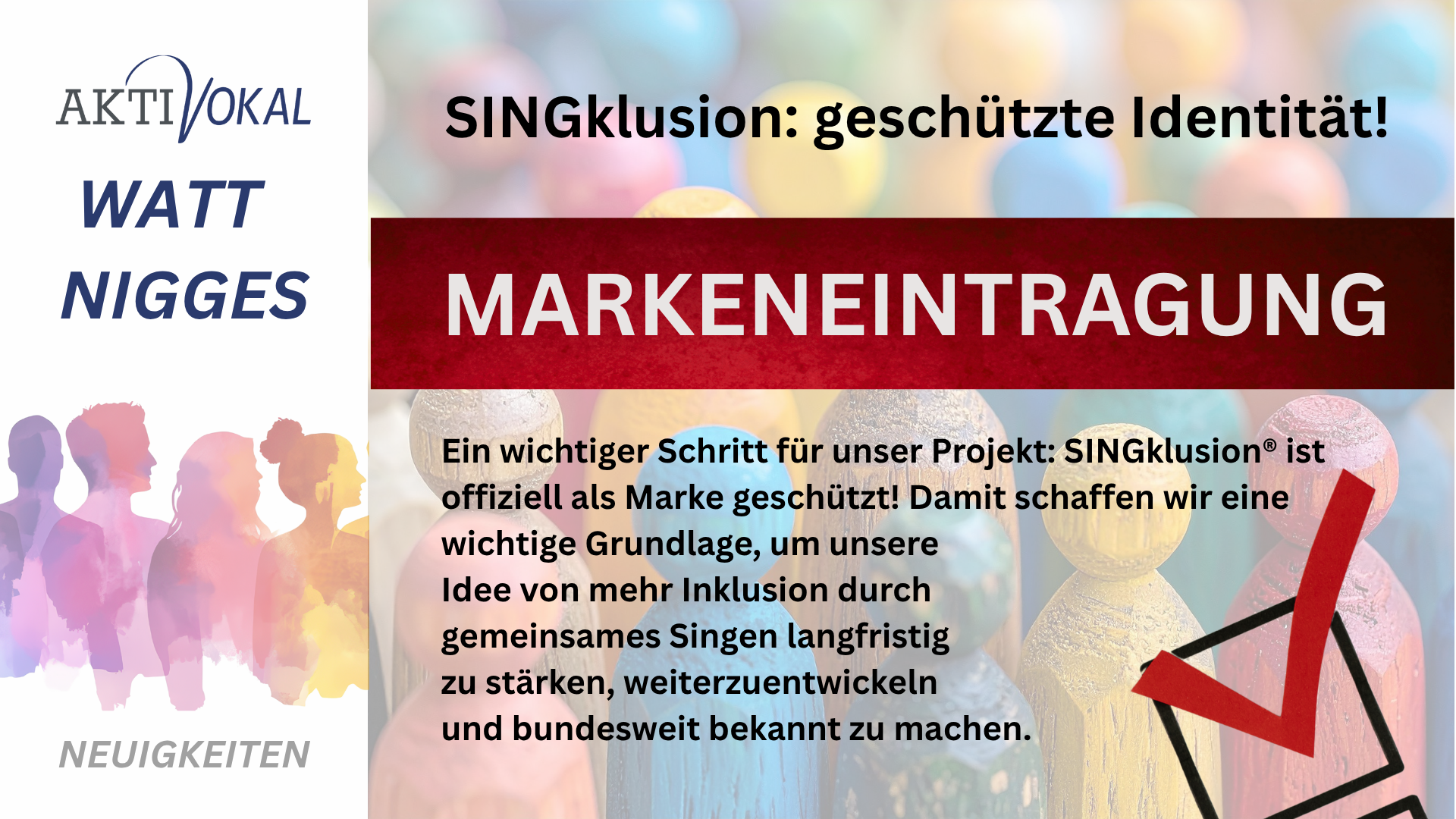 Grafik: SINGklusion: geschützte Identität! Markeneintragung!